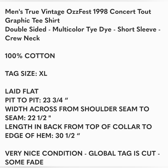 Vintage Ozz Fest 1998 tshirt - Picture 2 of 8